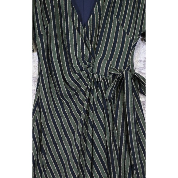 Eva Franco Green and Black Striped Midi Dress - Picture 2 of 5